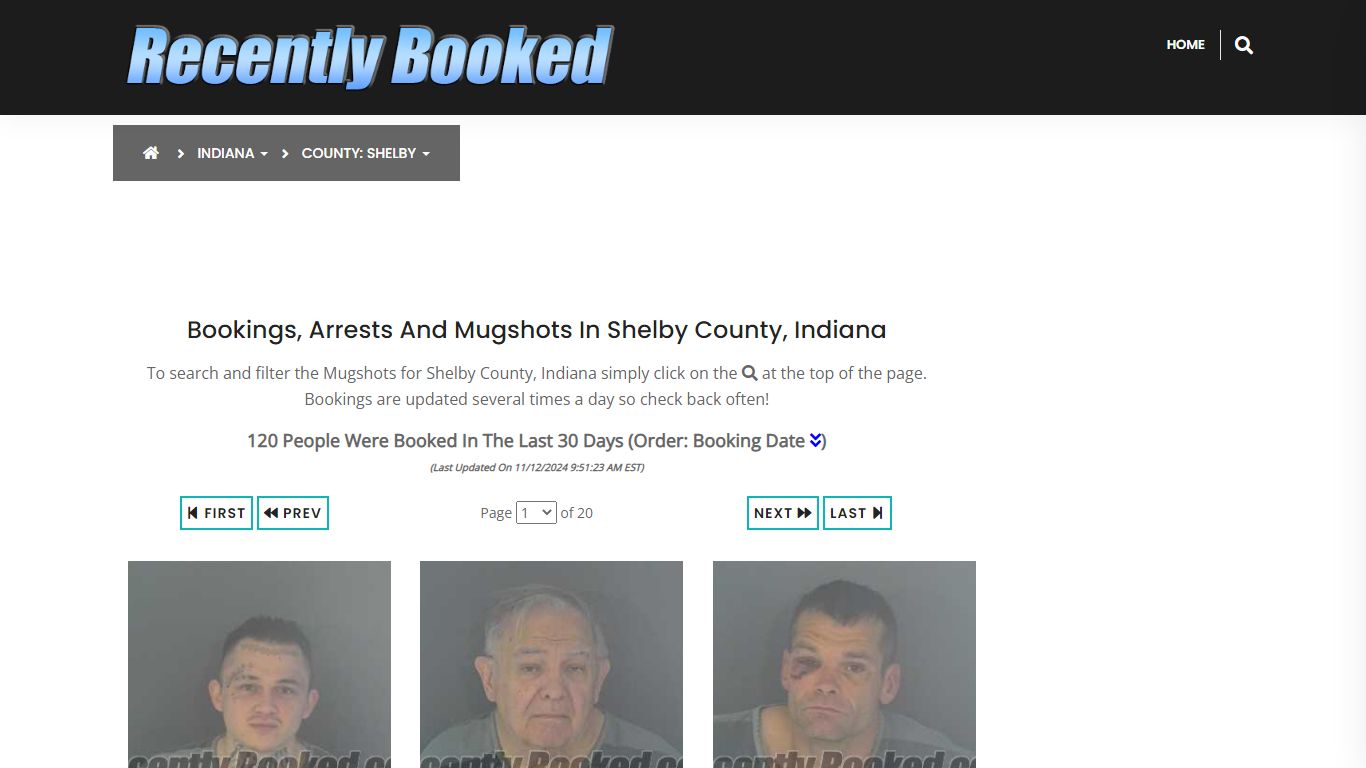 Bookings, Arrests and Mugshots in Shelby County, Indiana - Recently Booked